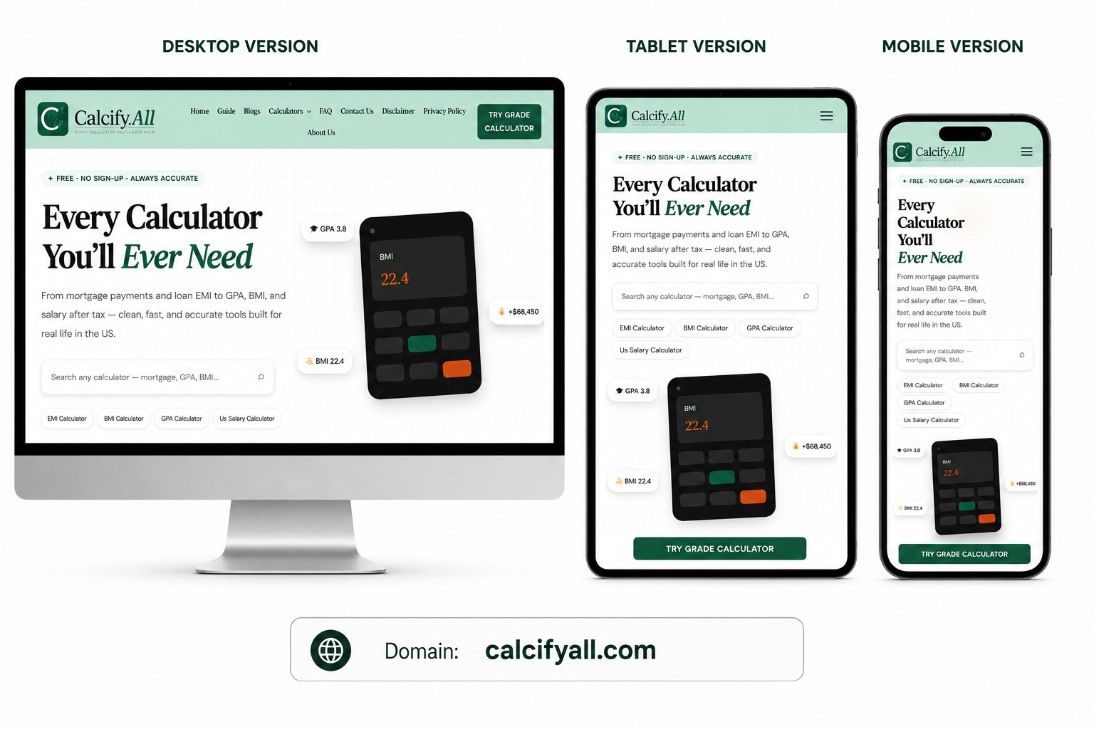 Calcifyall website design project by Bloomizo Digital