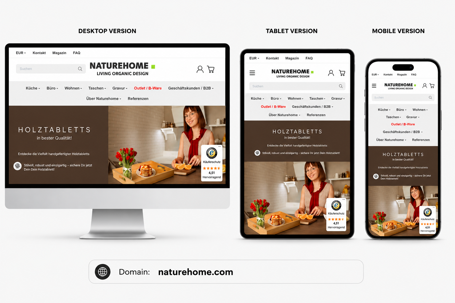 Naturehome website design project by Bloomizo Digital